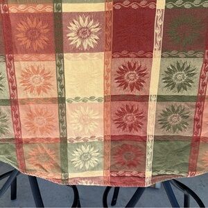Table Cloth Autumn Fall Thanksgiving Cotton Jacquard Fabric 54”X72” Cottage Oval